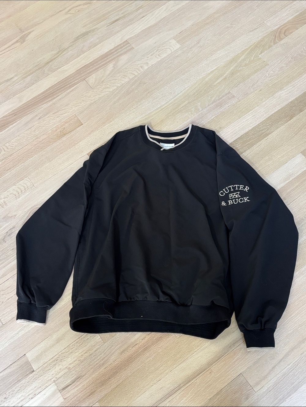 Cutter & Buck Black Crewneck Sweatshirt with Contrast Neck Trim